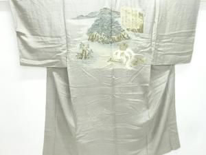 アンティーク　能模様男物長襦袢